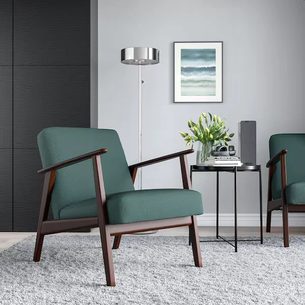 Velvet accent chair adds a touch of luxury