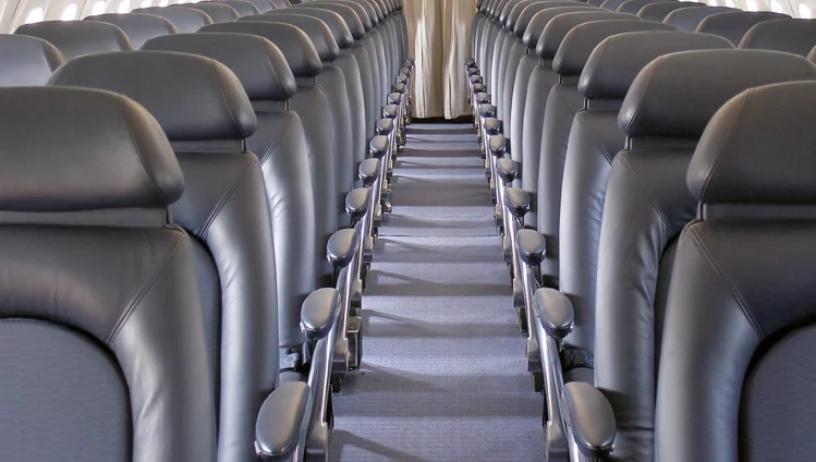 Image of eco-friendly material used in the upholstery of an aircraft seat.