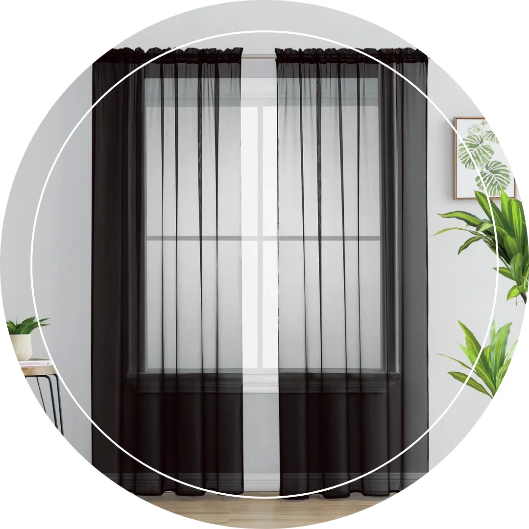 Sheer curtains for soft light filtering