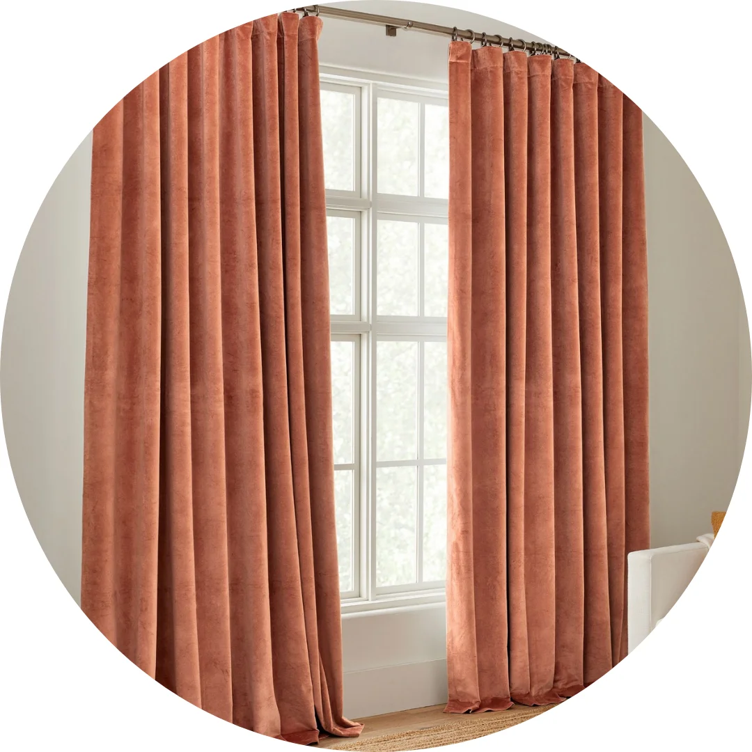 Solid color blackout curtains