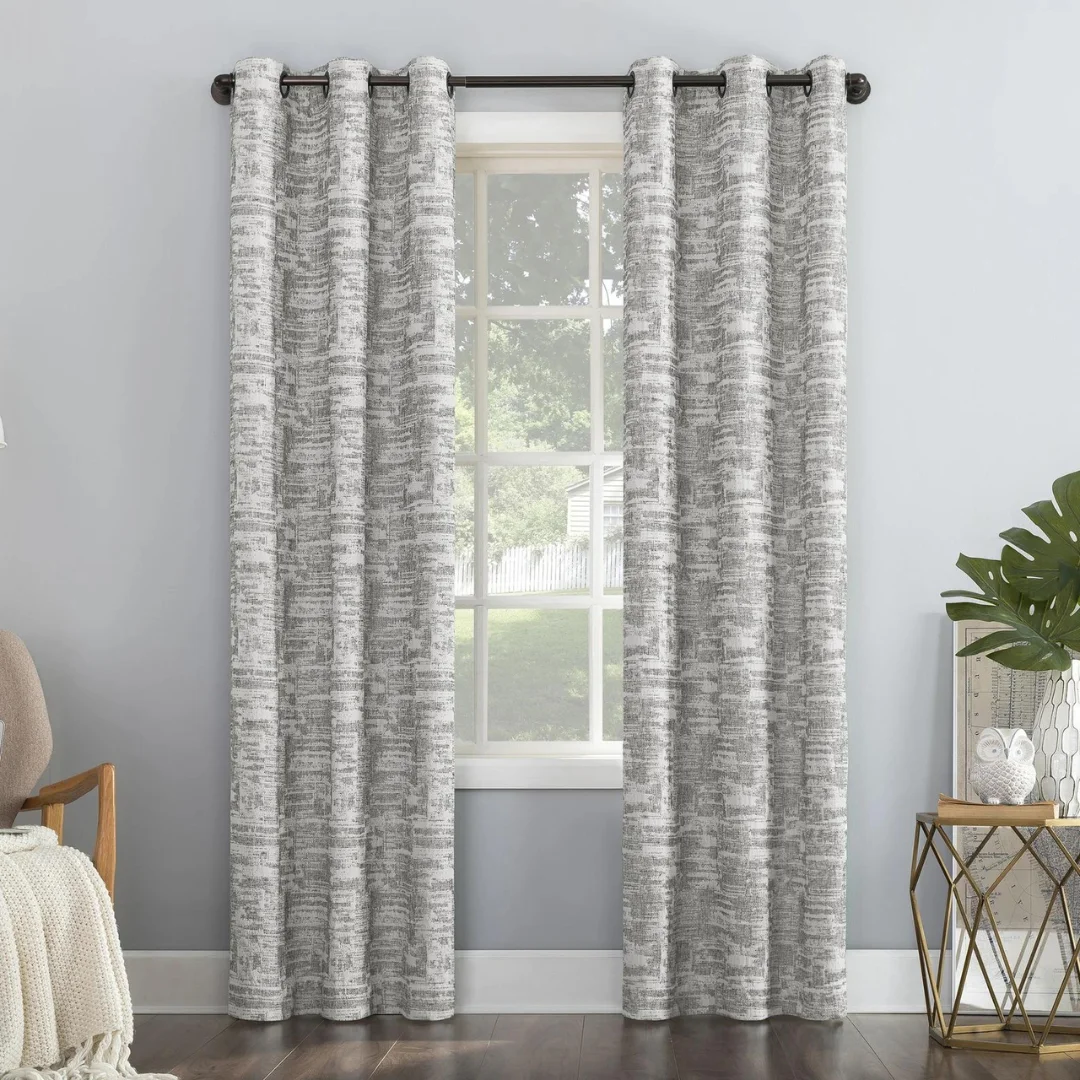 White blackout curtains