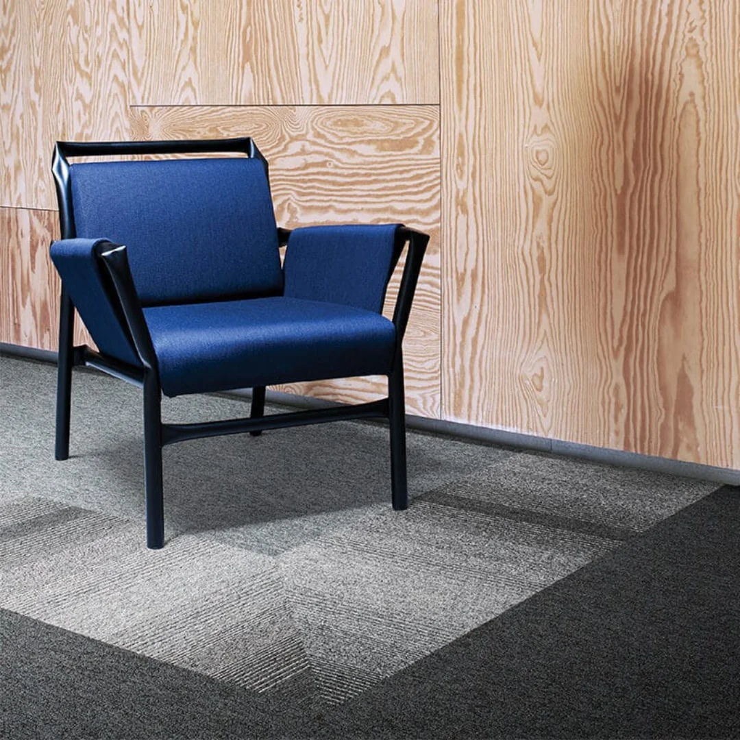 Minimalist design carpet square for a clean and simple look.