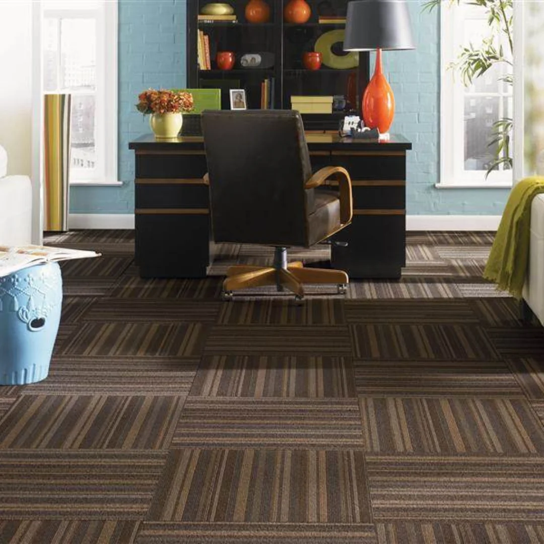 Image of contemporary home featuring stylish carpet tiles