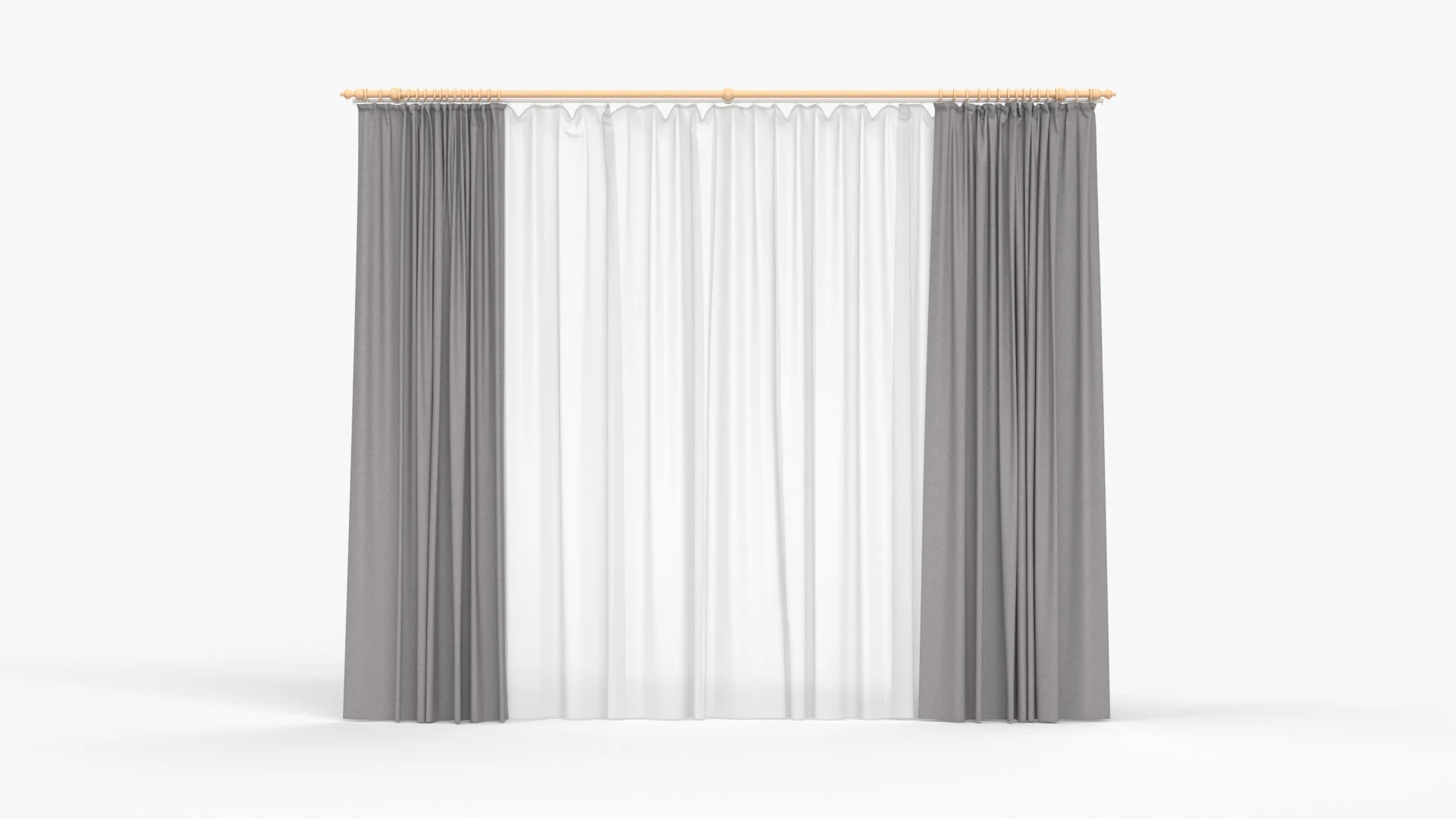 Simple white curtains with a subtle stripe pattern