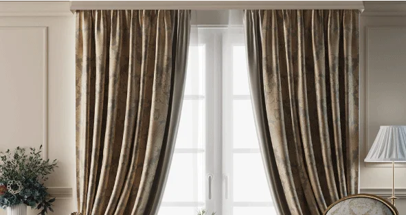 Classic design with curtains.