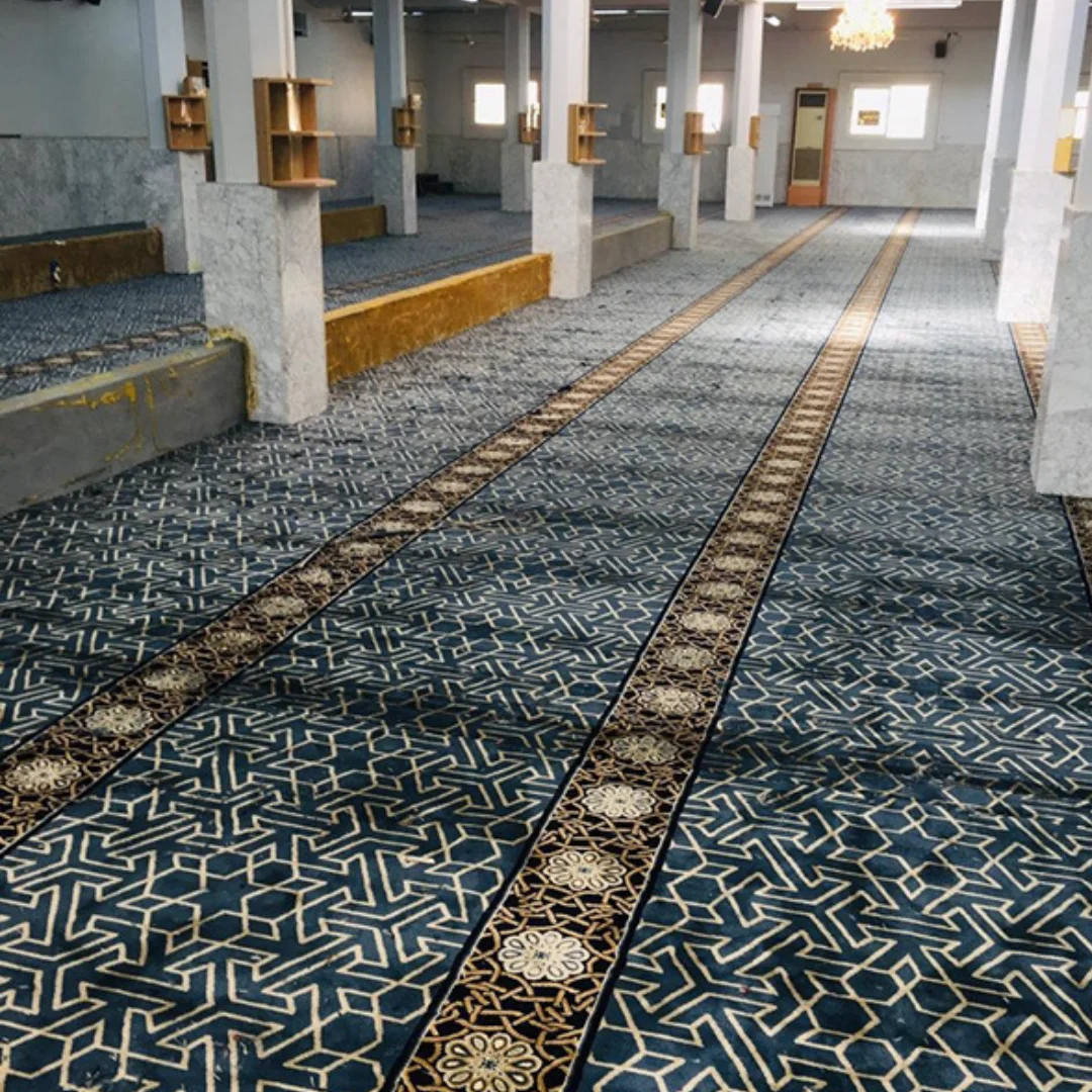 Soft and comfortable masjid carpet, enhancing the prayer experience.