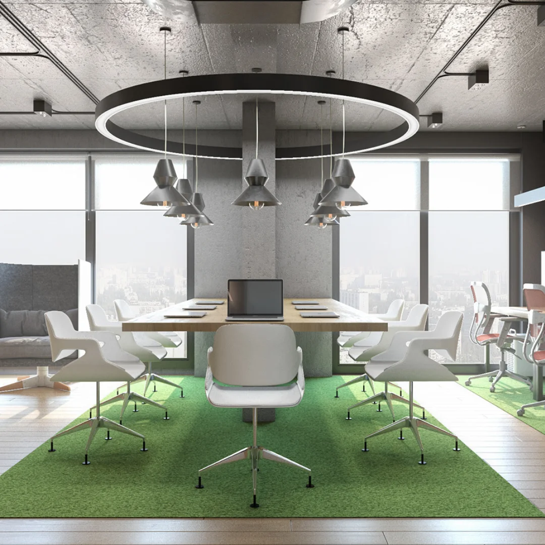 Picture highlighting the durability of a carpet designed for office use