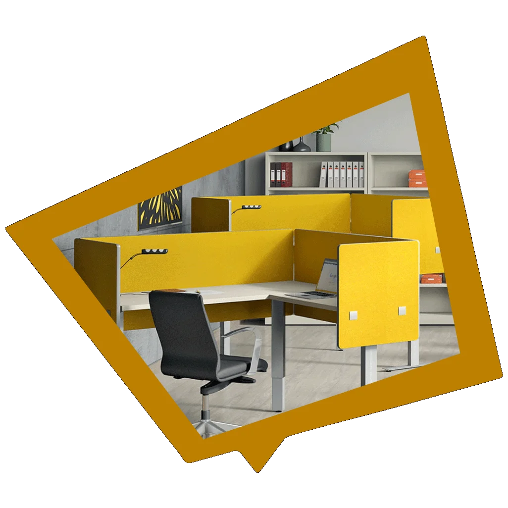 Find the perfect fit with office desks and dividers.