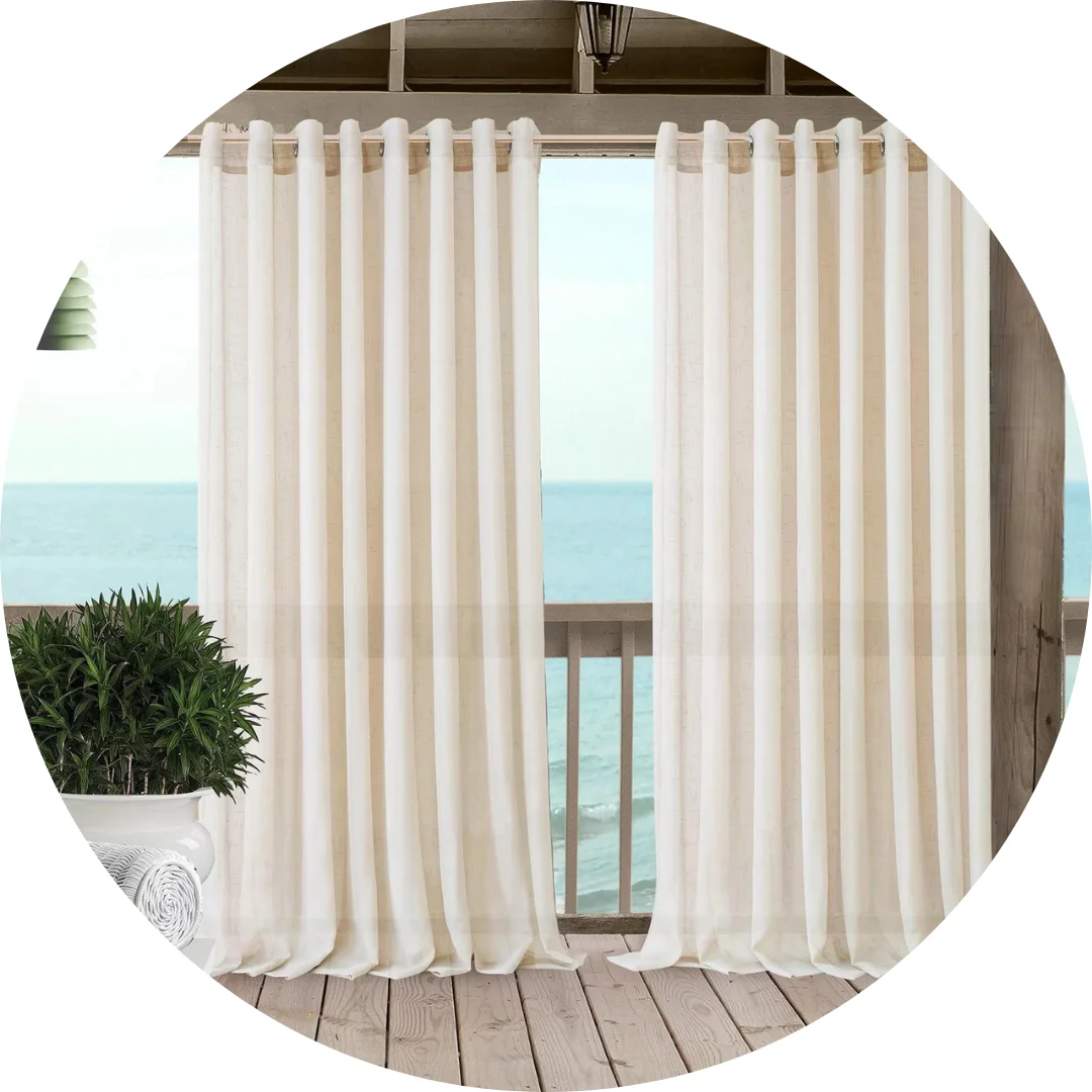 Striped sheer curtains