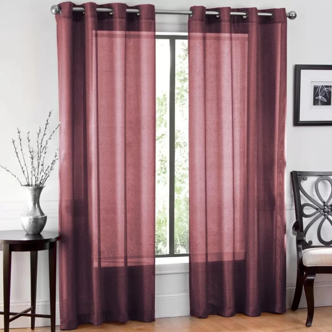 Embroidered sheer curtains