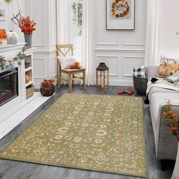 Silk carpet with a geometric design