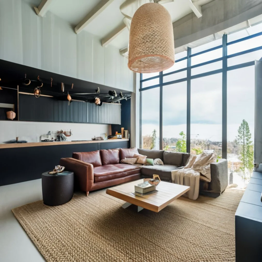 Sisal carpet enhancing the elegance of a living room setup.