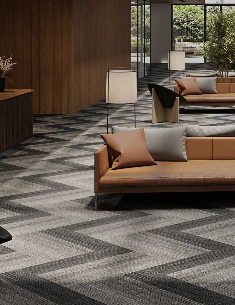 Thick, plush carpet with a noise-reducing design