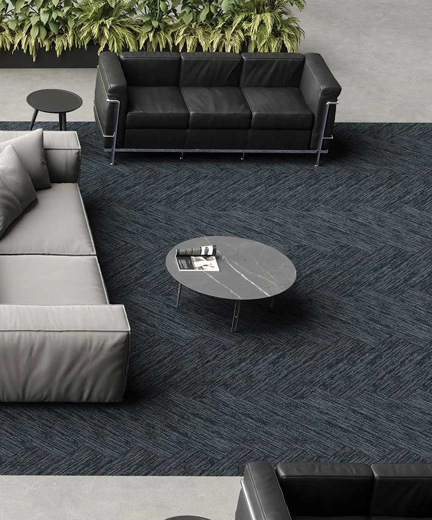 Soundproof carpet in a modern living room
